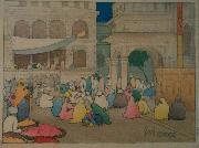 Amritsar [India], color woodblock print by Charles W. Bartlett, 1916, Honolulu Academy of Arts, Charles W. Bartlett
